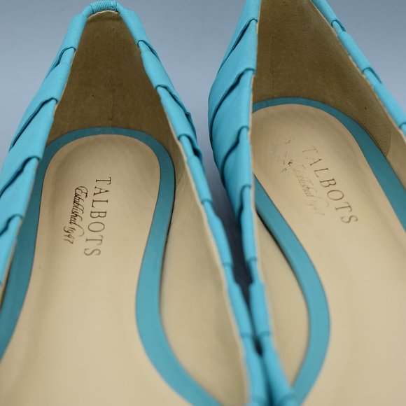 Talbots Patina Blue Pleated Flats Size 9B - Picture 12 of 13